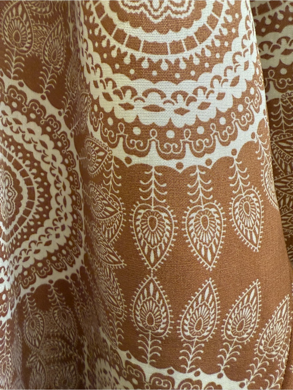 Lotus and Luna RetiredBoho Print Elastic Waist Harem Pants - Light Brown & White - Picture 3 of 5